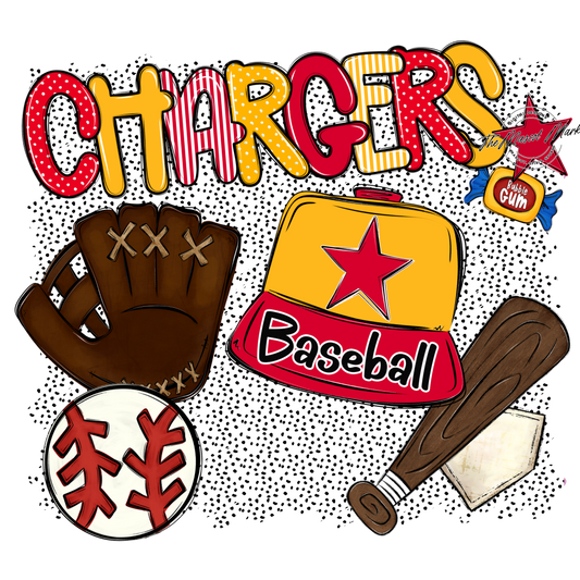 Chargers Baseball Spirit-Red & Yellow