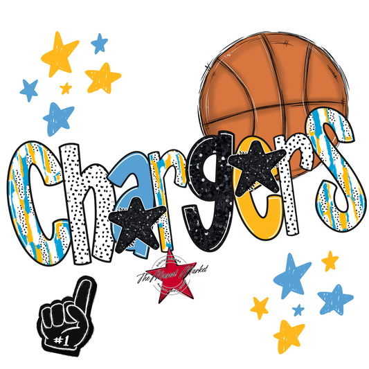 Chargers Basketball Scrape-Carolina Blue-Yellow