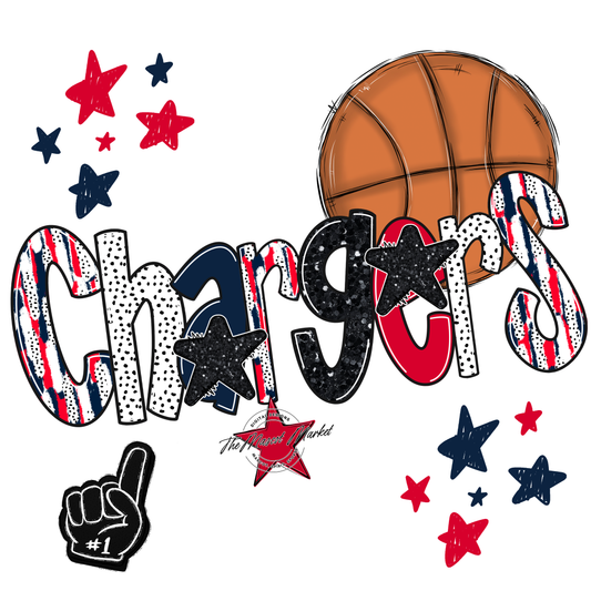 Chargers Basketball Scrape-Navy-Red