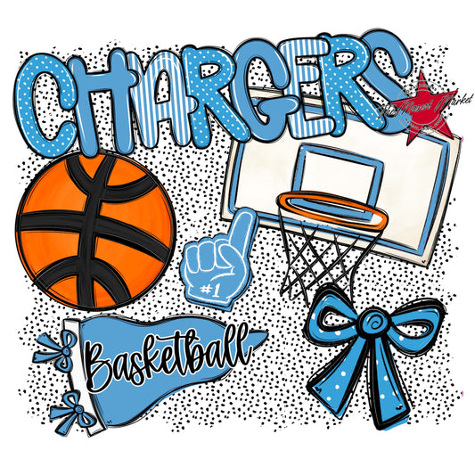 Chargers Basketball Spirit-Carolina Blue