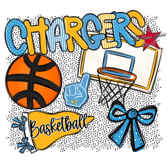 Chargers Basketball Spirit-Carolina Blue & Yellow
