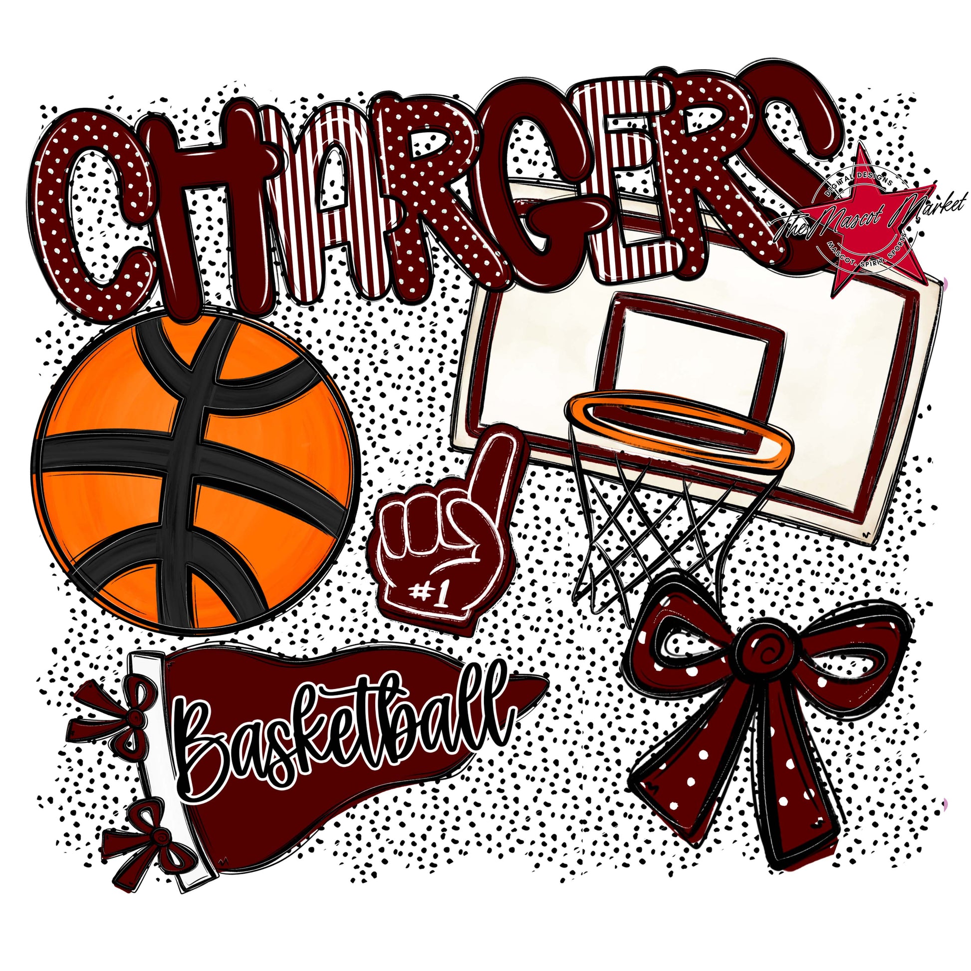 Chargers Basketball Spirit-Maroon