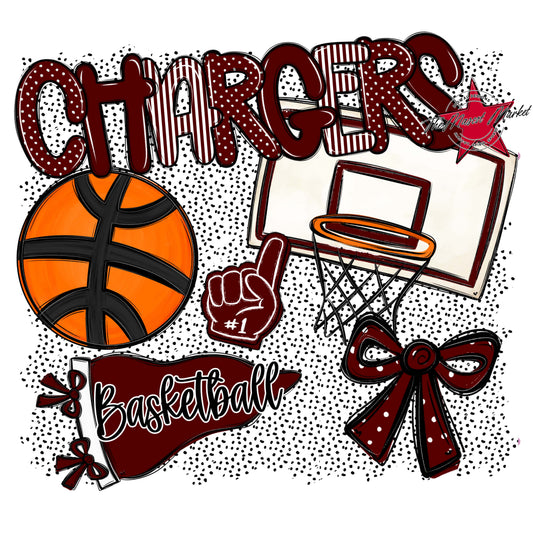 Chargers Basketball Spirit-Maroon