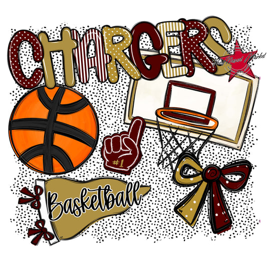 Chargers Basketball Spirit-Maroon & Gold