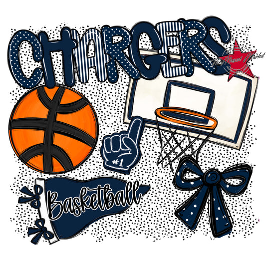 Chargers Basketball Spirit-Navy