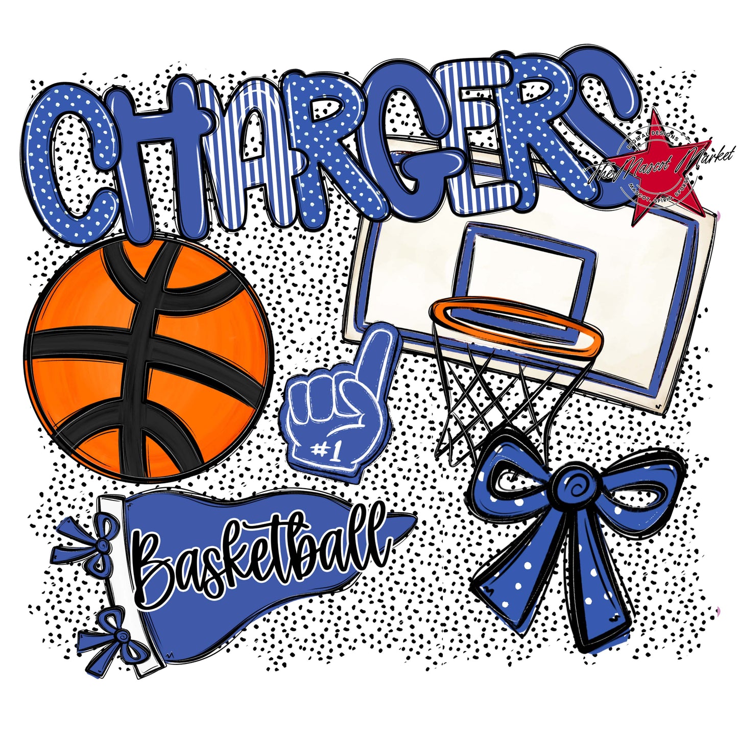 Chargers Basketball Spirit-Off Blue