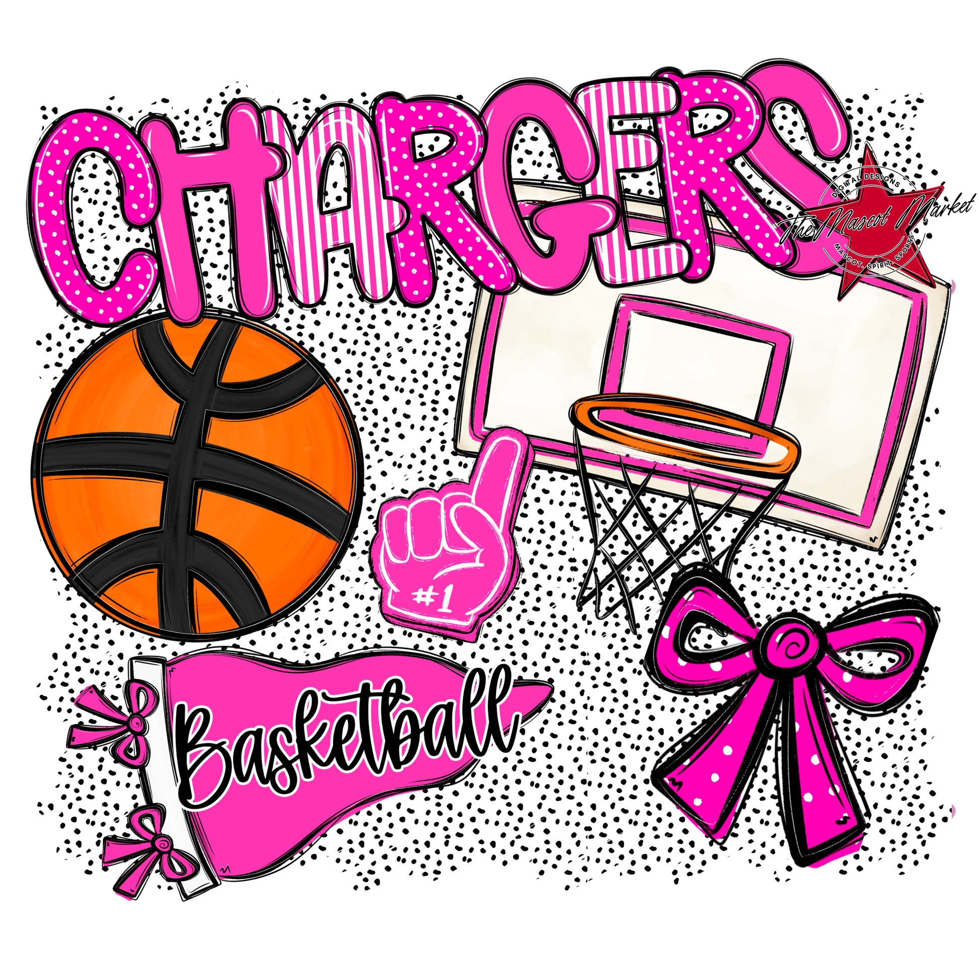 Chargers Basketball Spirit-Pink