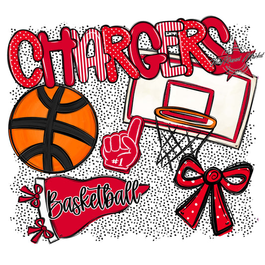 Chargers Basketball Spirit-Red