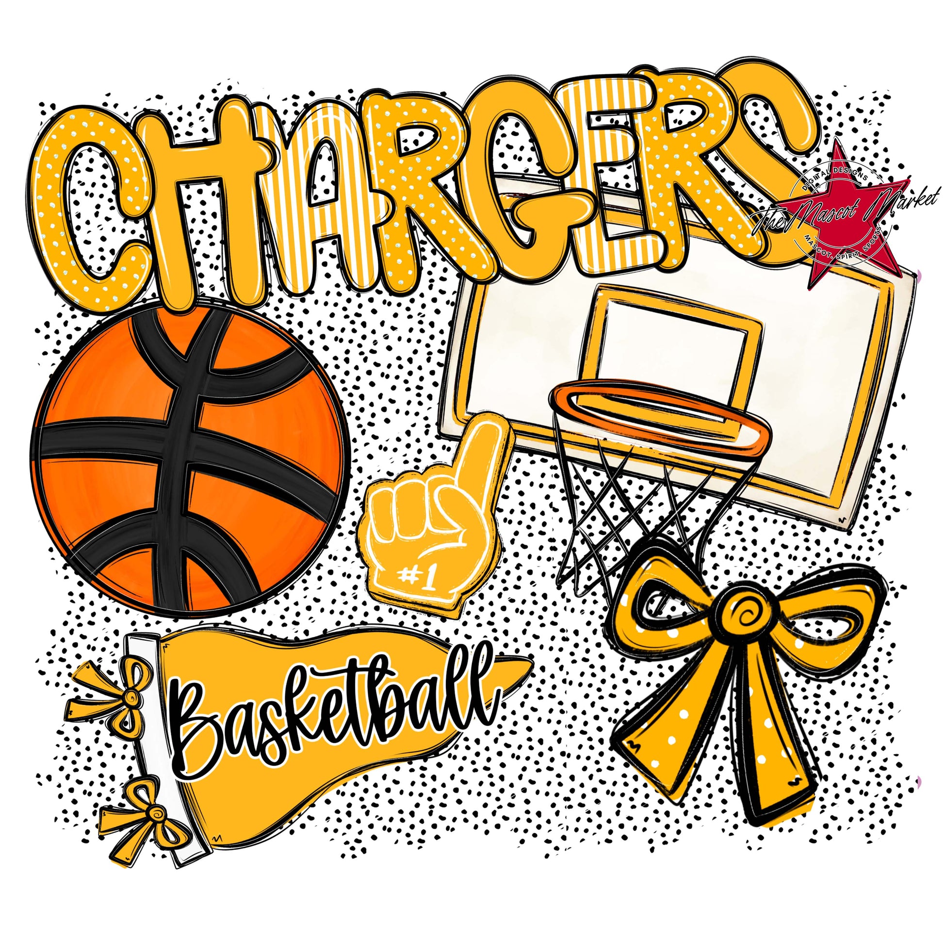 Chargers Basketball Spirit-Yellow