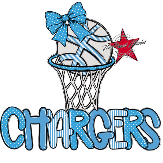 Chargers Basketball Spirit Design-Carolina Blue