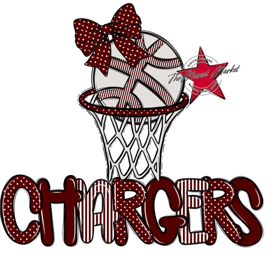 Chargers Basketball Spirit Design-Maroon