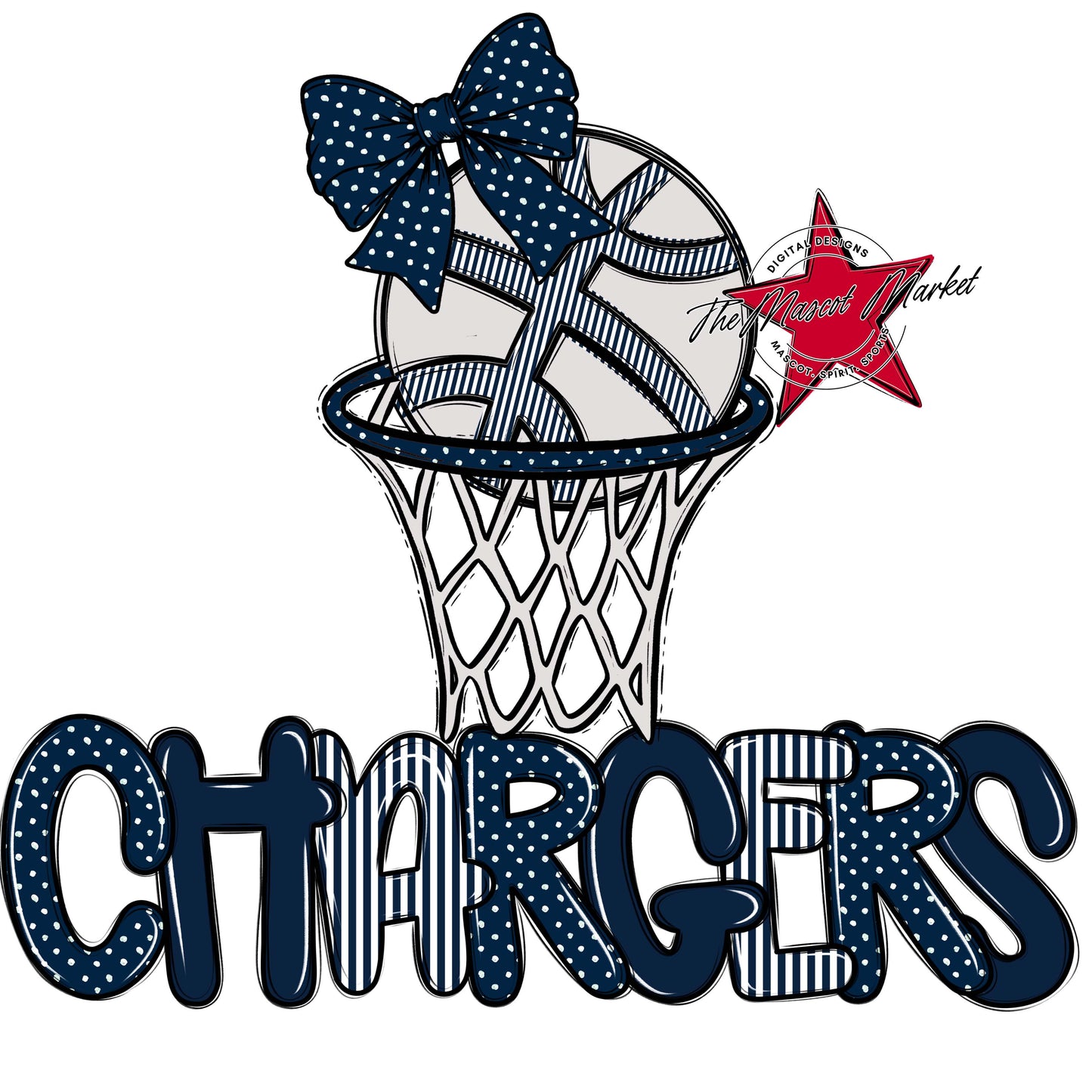 Chargers Basketball Spirit Design-Navy