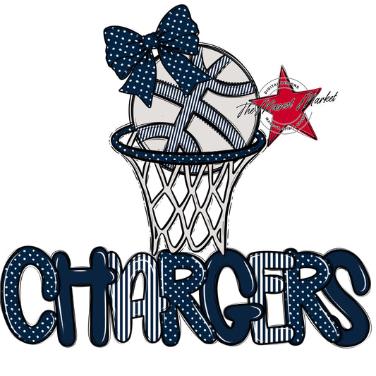 Chargers Basketball Spirit Design-Navy