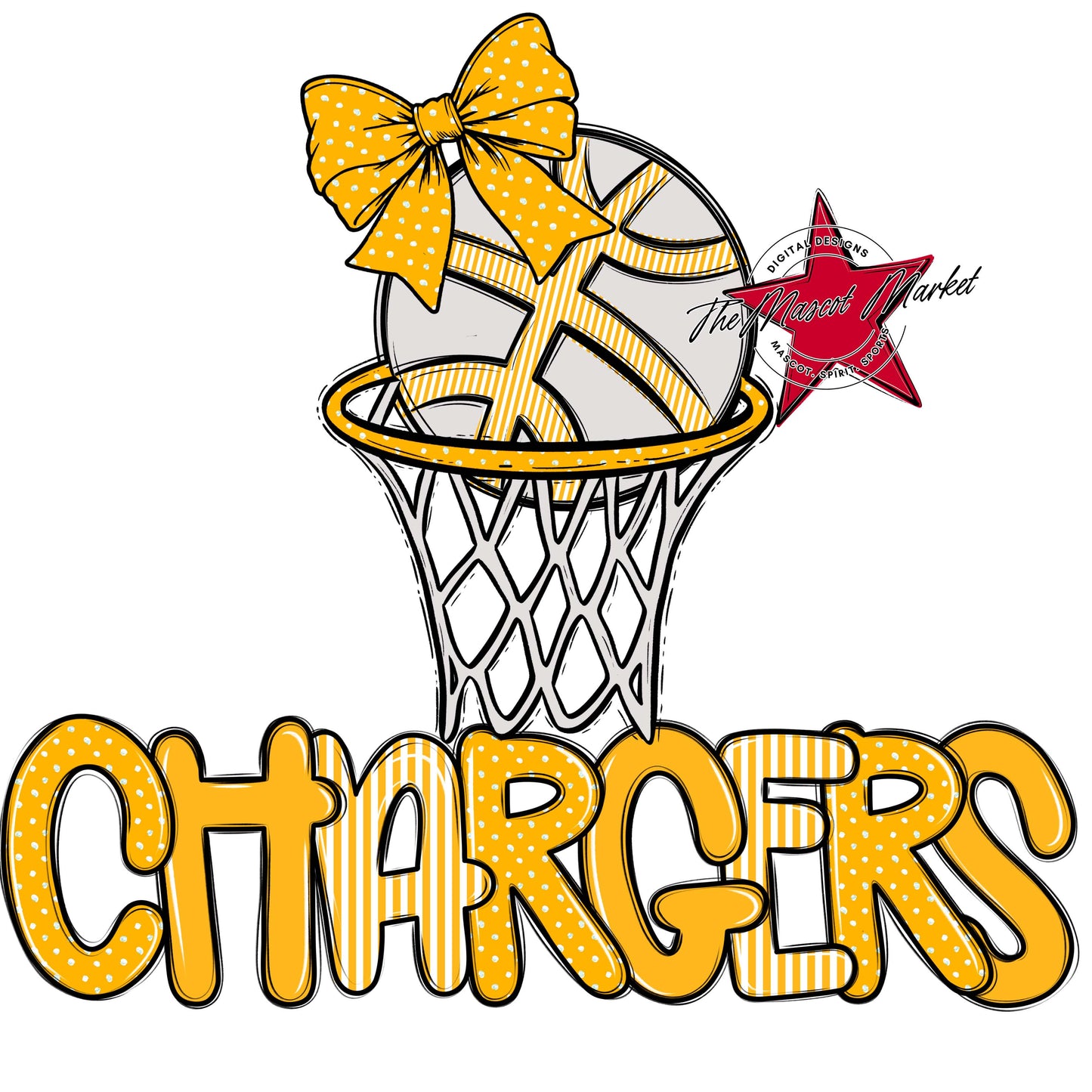 Chargers Basketball Spirit Design-Yellow