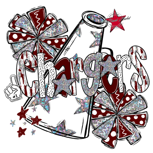 Chargers Cheer Megaphone Scrape-Maroon
