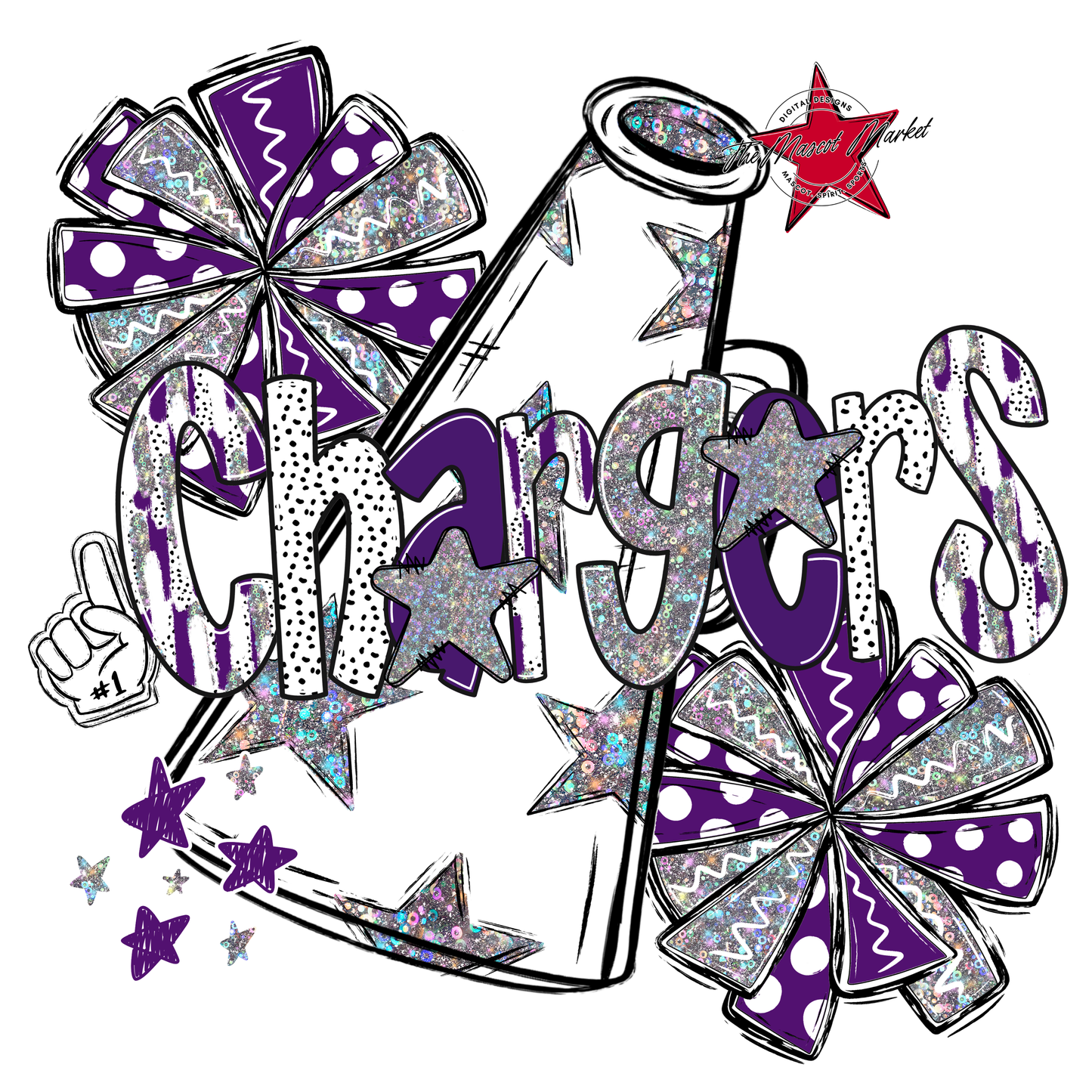 Chargers Cheer Megaphone Scrape-Purple