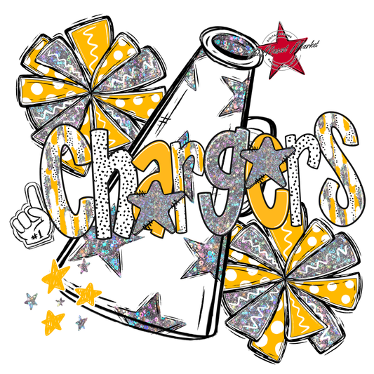 Chargers Cheer Megaphone Scrape-Yellow