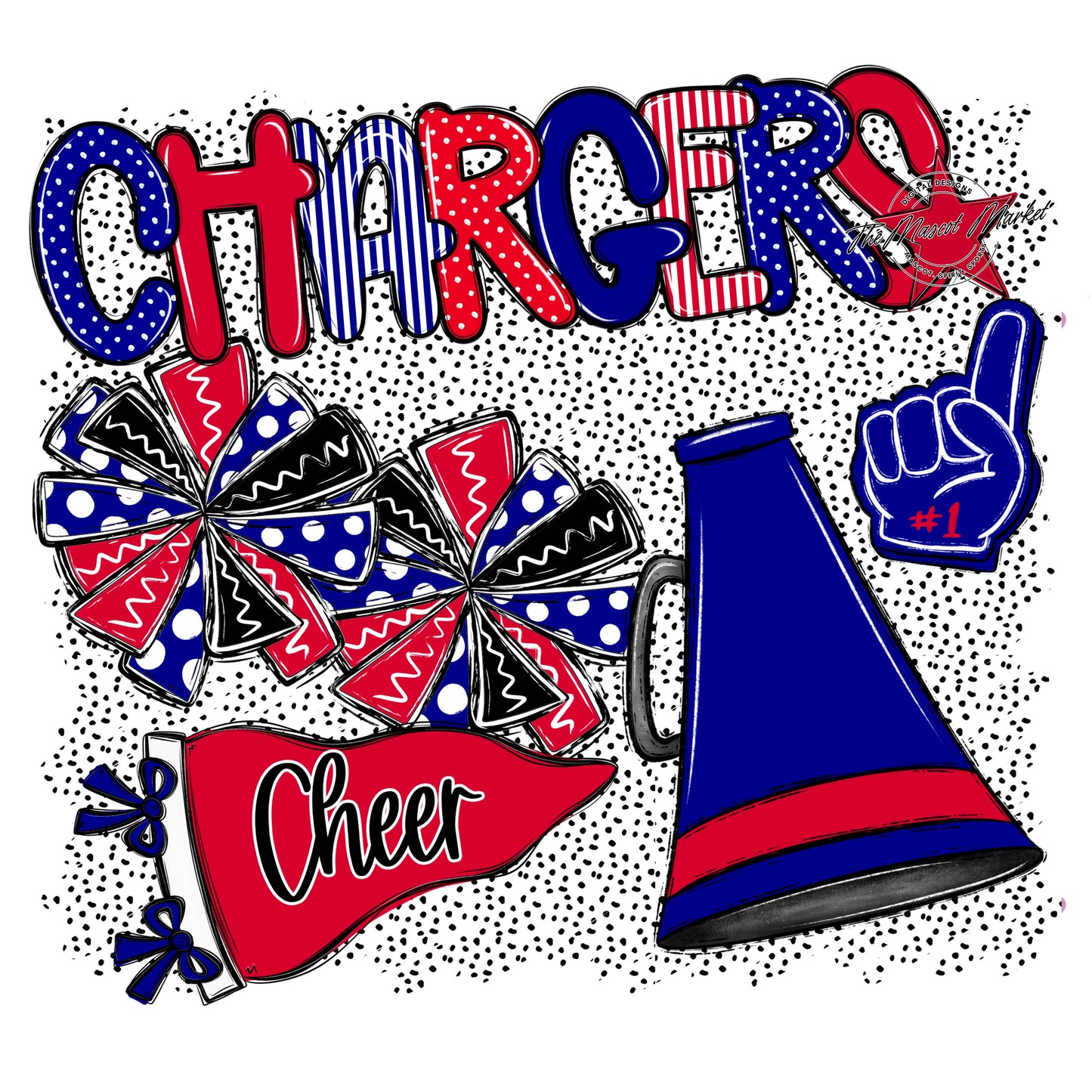 Chargers Cheer Spirit-Blue & red