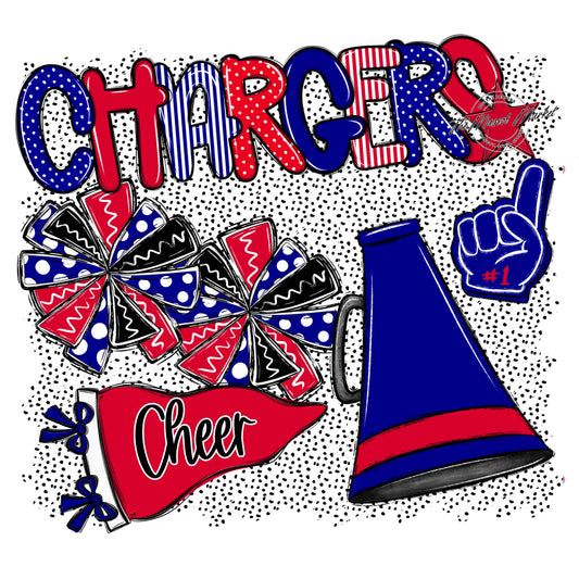 Chargers Cheer Spirit-Blue & red