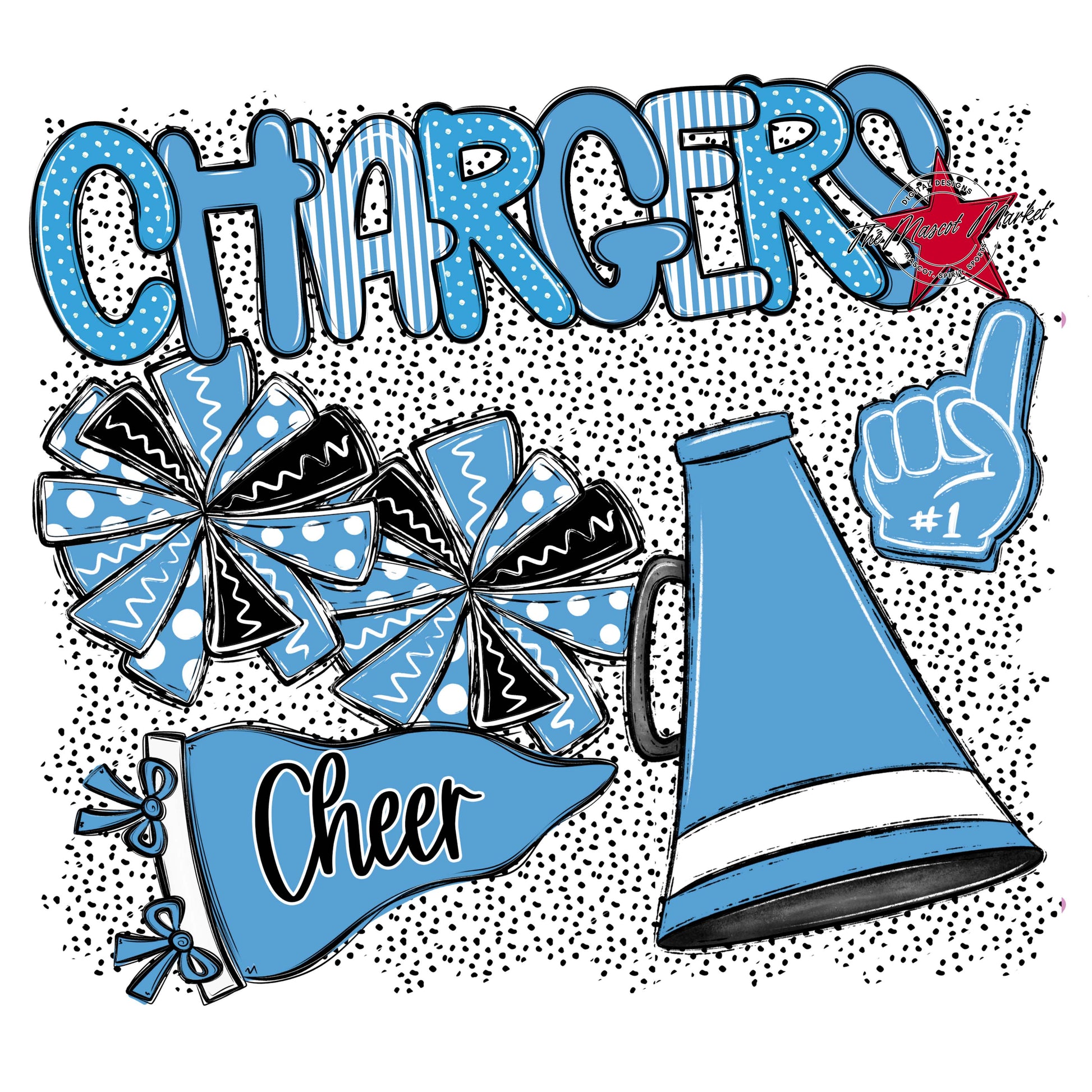 Chargers Cheer Spirit-Carolina Blue