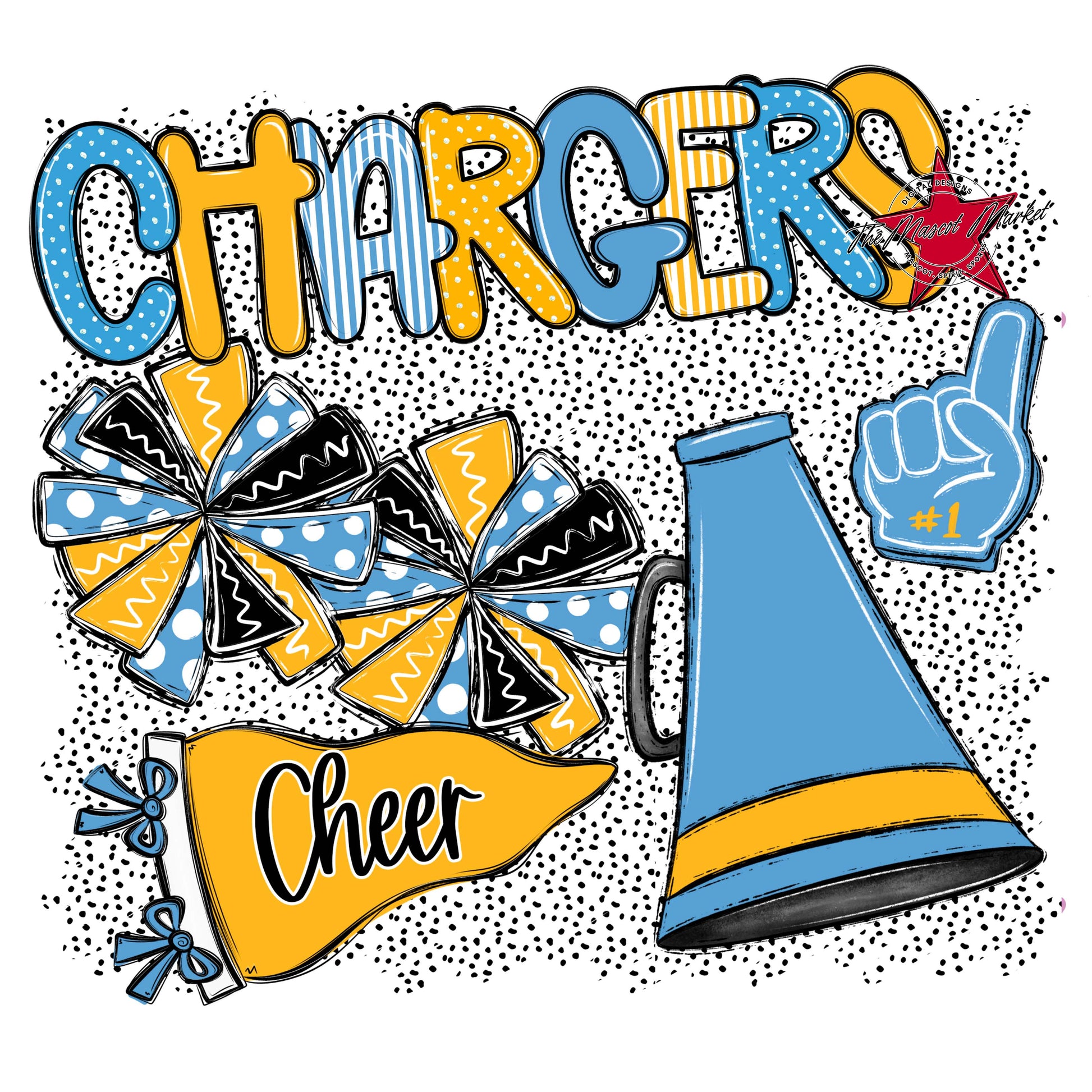 Chargers Cheer Spirit-Carolina Blue & Yellow