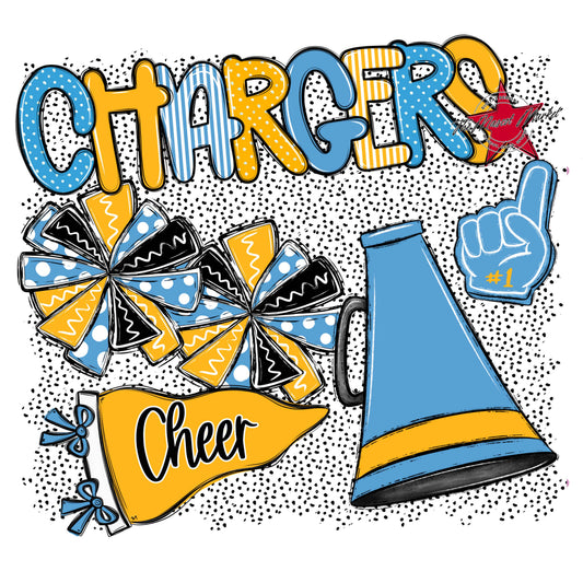 Chargers Cheer Spirit-Carolina Blue & Yellow