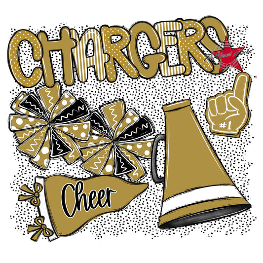 Chargers Cheer Spirit-Gold