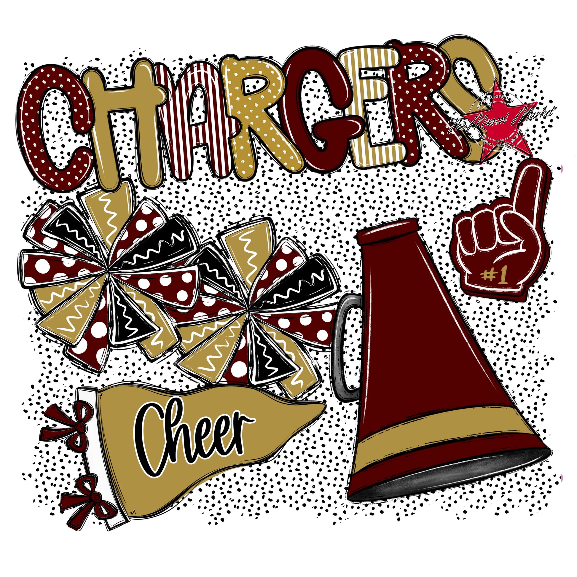 Chargers Cheer Spirit-Maroon & Gold