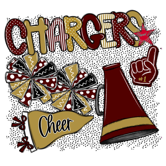 Chargers Cheer Spirit-Maroon & Gold