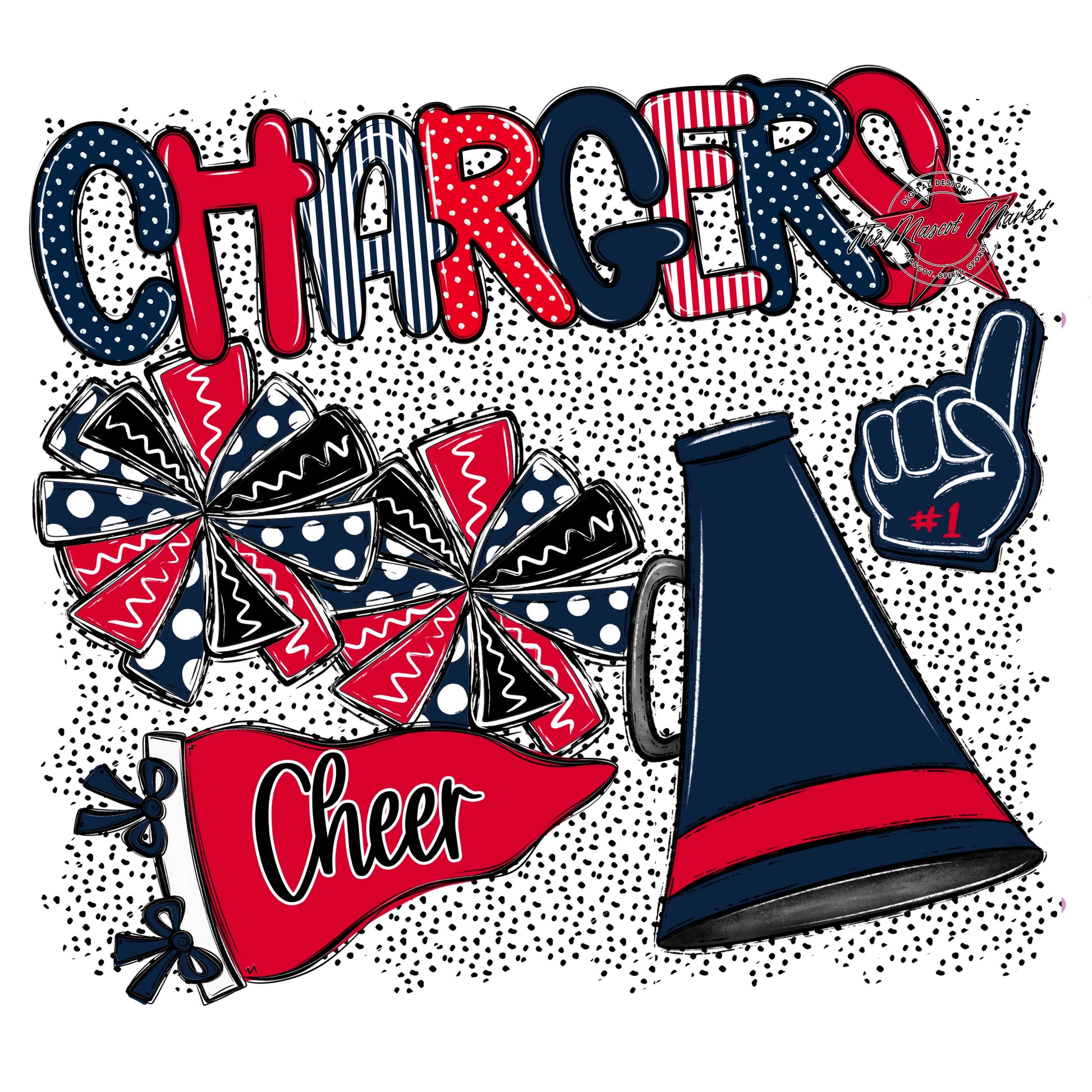 Chargers Cheer Spirit-Navy & Red