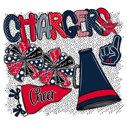 Chargers Cheer Spirit-Navy & Red