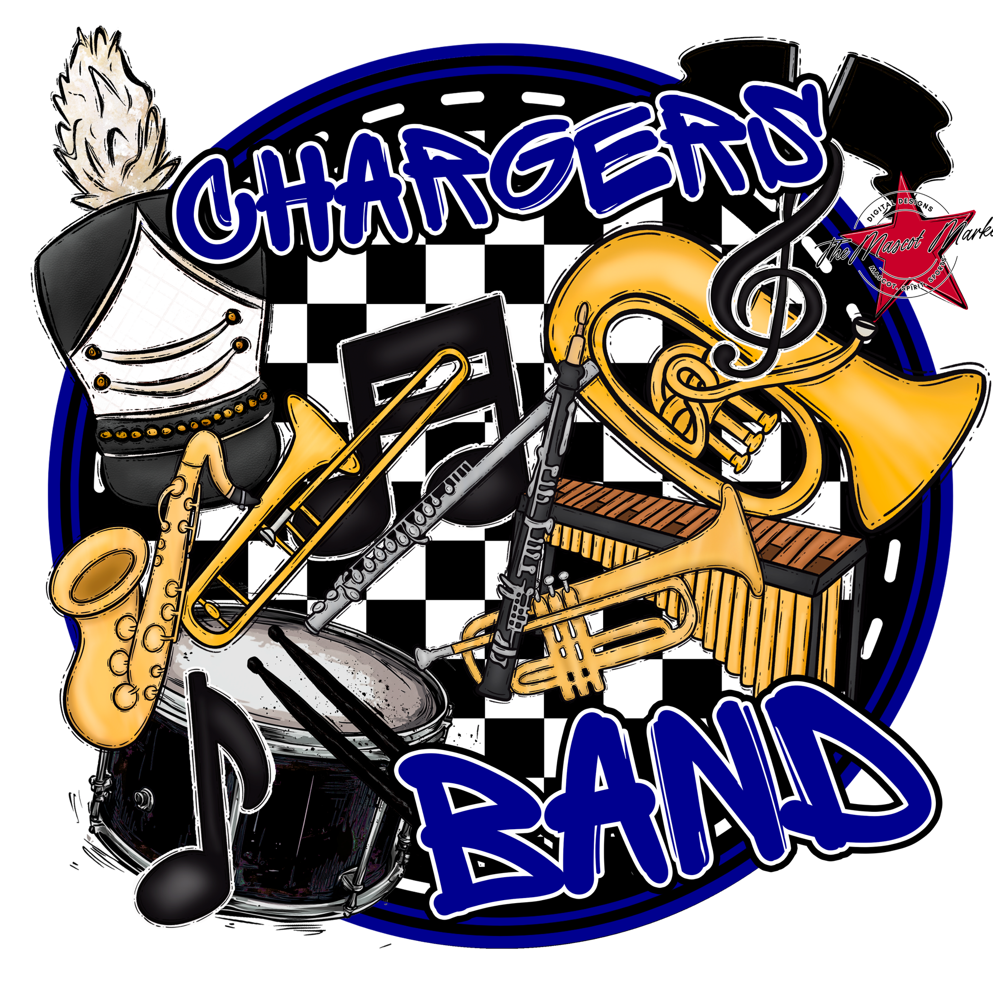 Chargers Circle Band Design-Blue