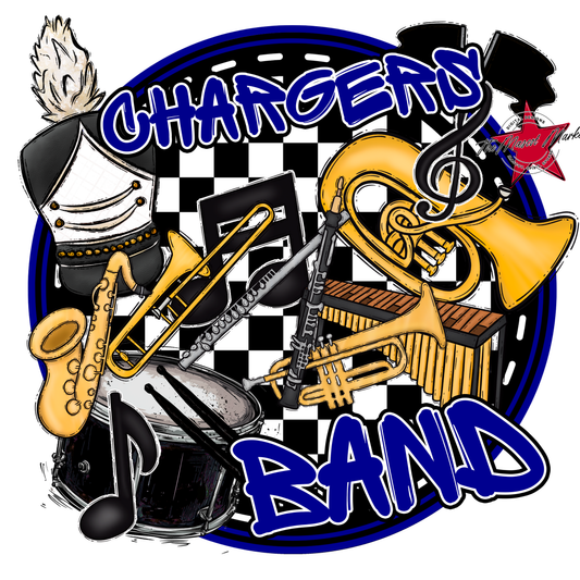 Chargers Circle Band Design-Blue