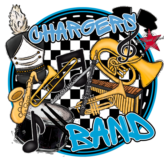 Chargers Circle Band Design-Carolina Blue