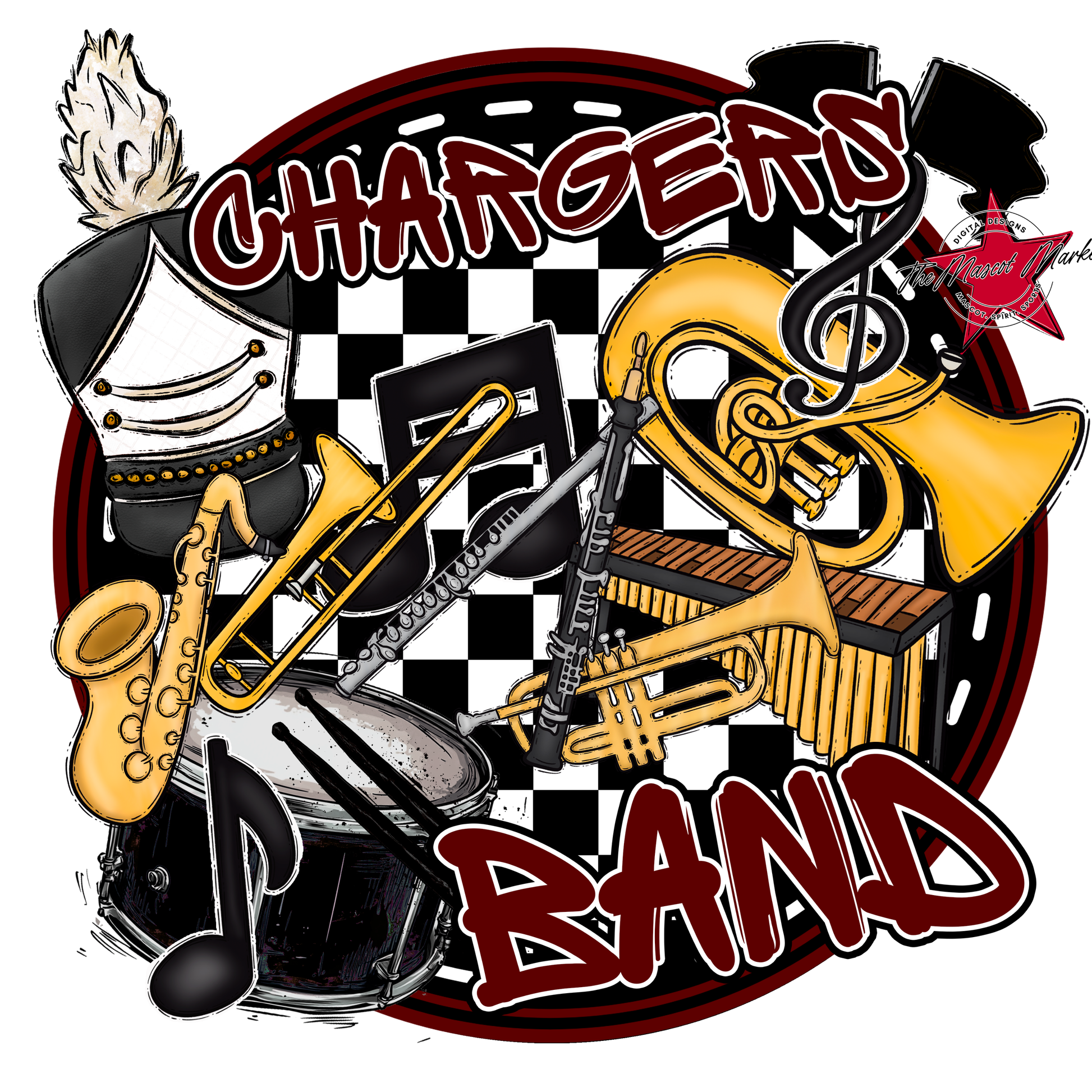 Chargers Circle Band Design-Maroon