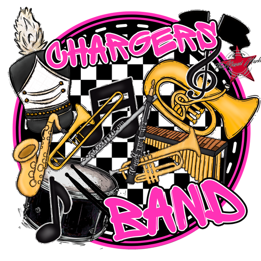 Chargers Circle Band Design-Pink