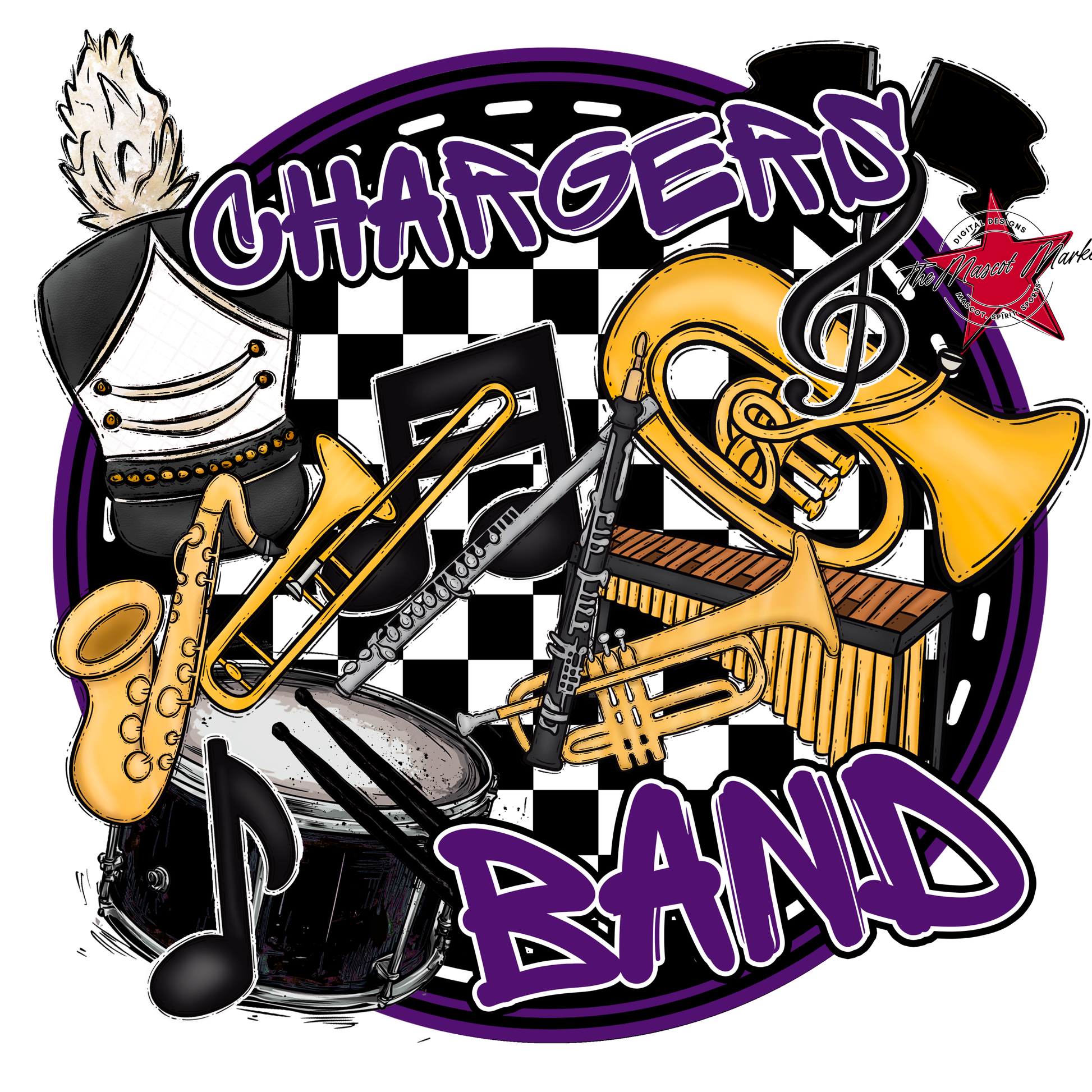 Chargers Circle Band Design-Purple