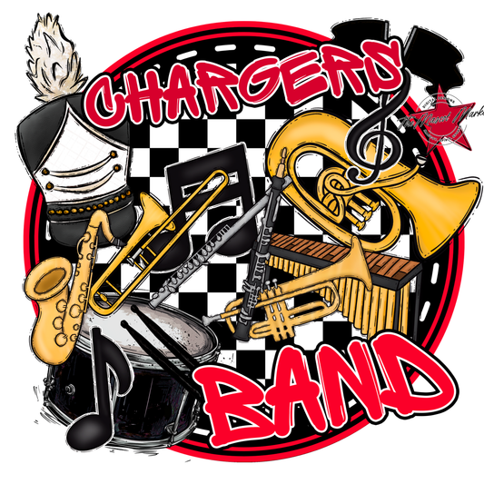 Chargers Circle Band Design-Red