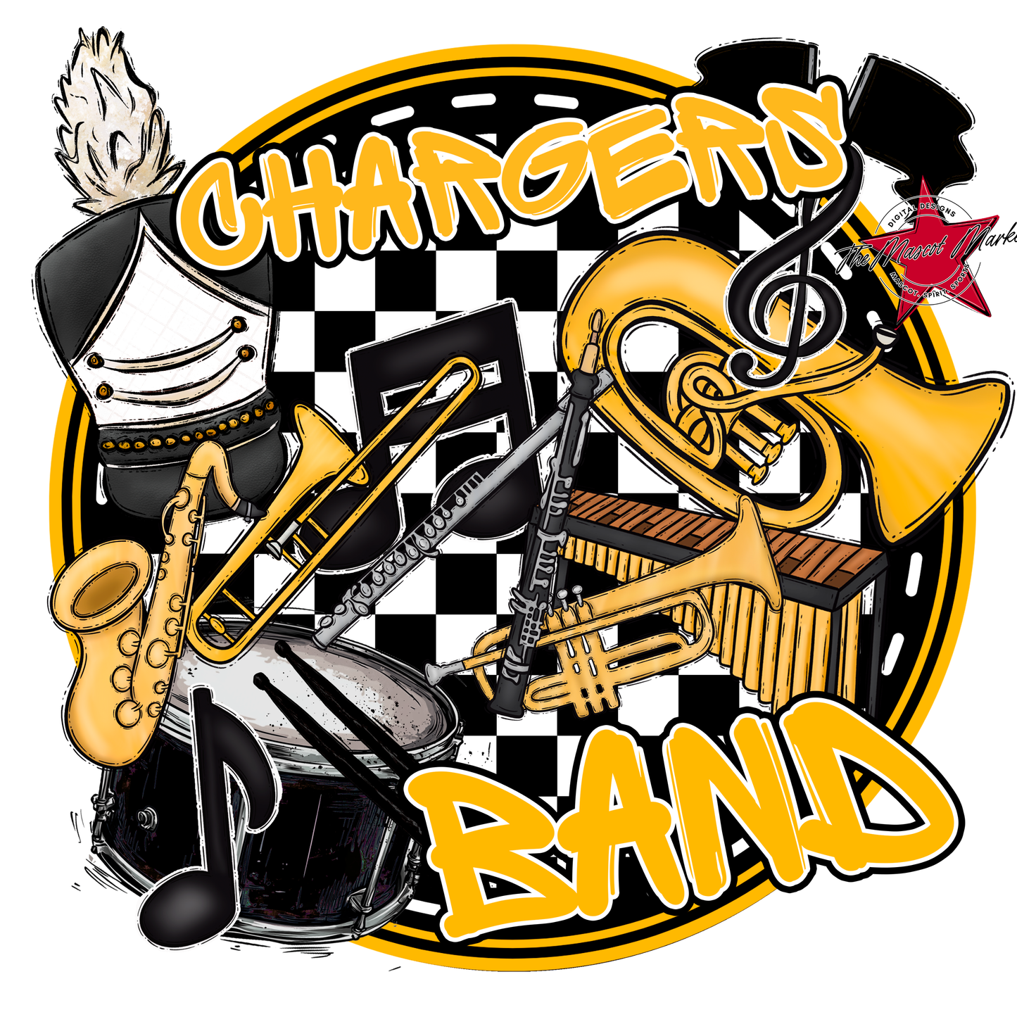 Chargers Circle Band Design-Yellow