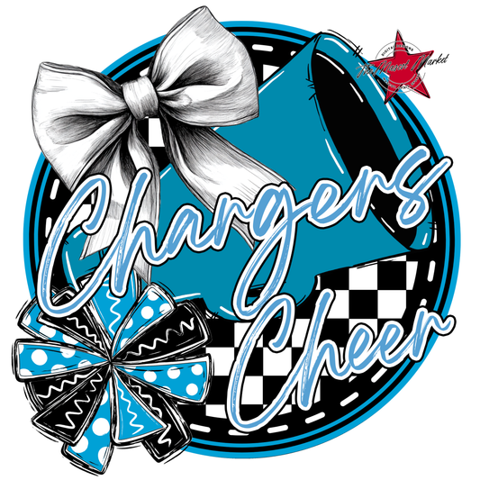 Chargers Circle Cheer Design-Carolina Blue