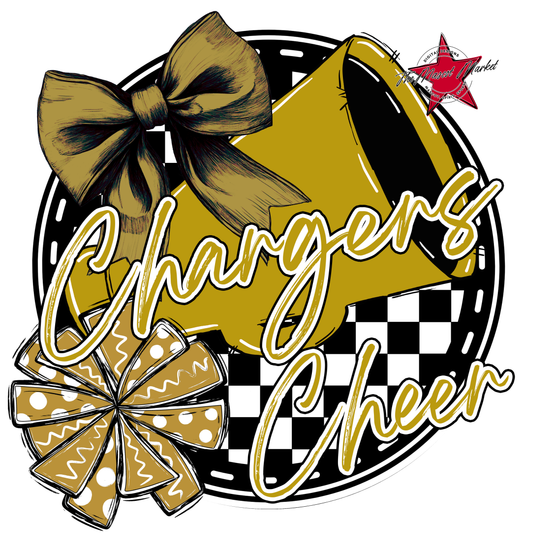 Chargers Circle Cheer Design-Gold