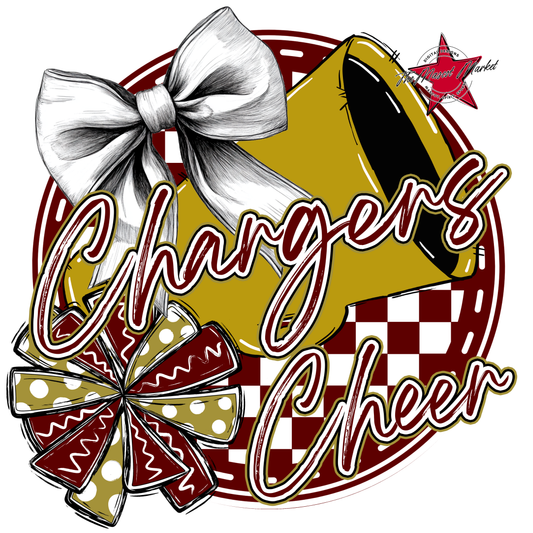 Chargers Circle Cheer Design-Maroon-Gold