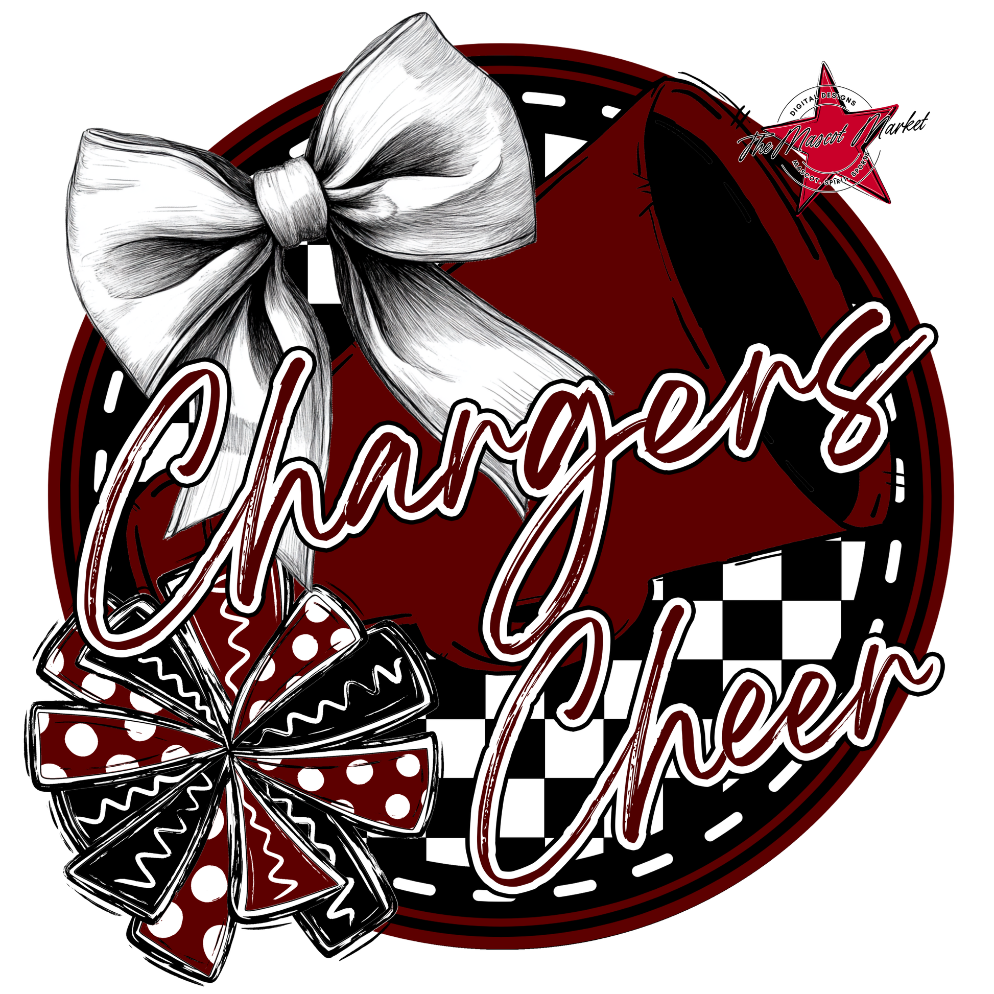 Chargers Circle Cheer Design-Maroon