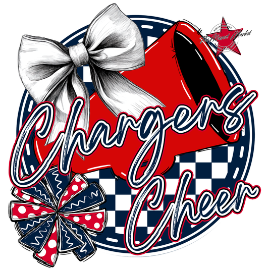 Chargers Circle Cheer Design-Navy-Red