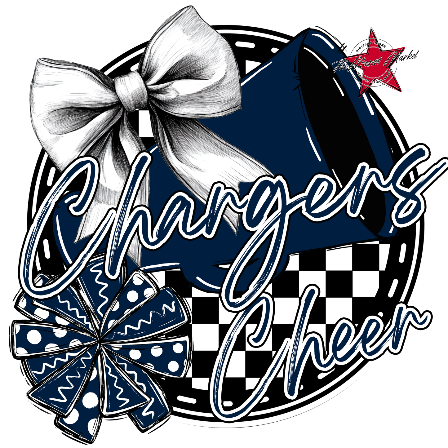 Chargers Circle Cheer Design-Navy