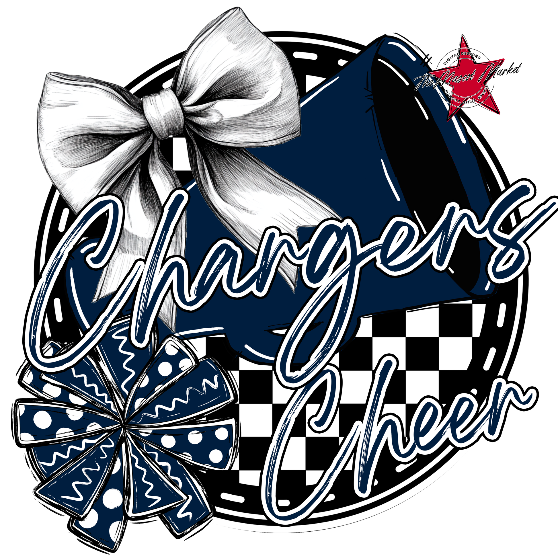 Chargers Circle Cheer Design-Navy
