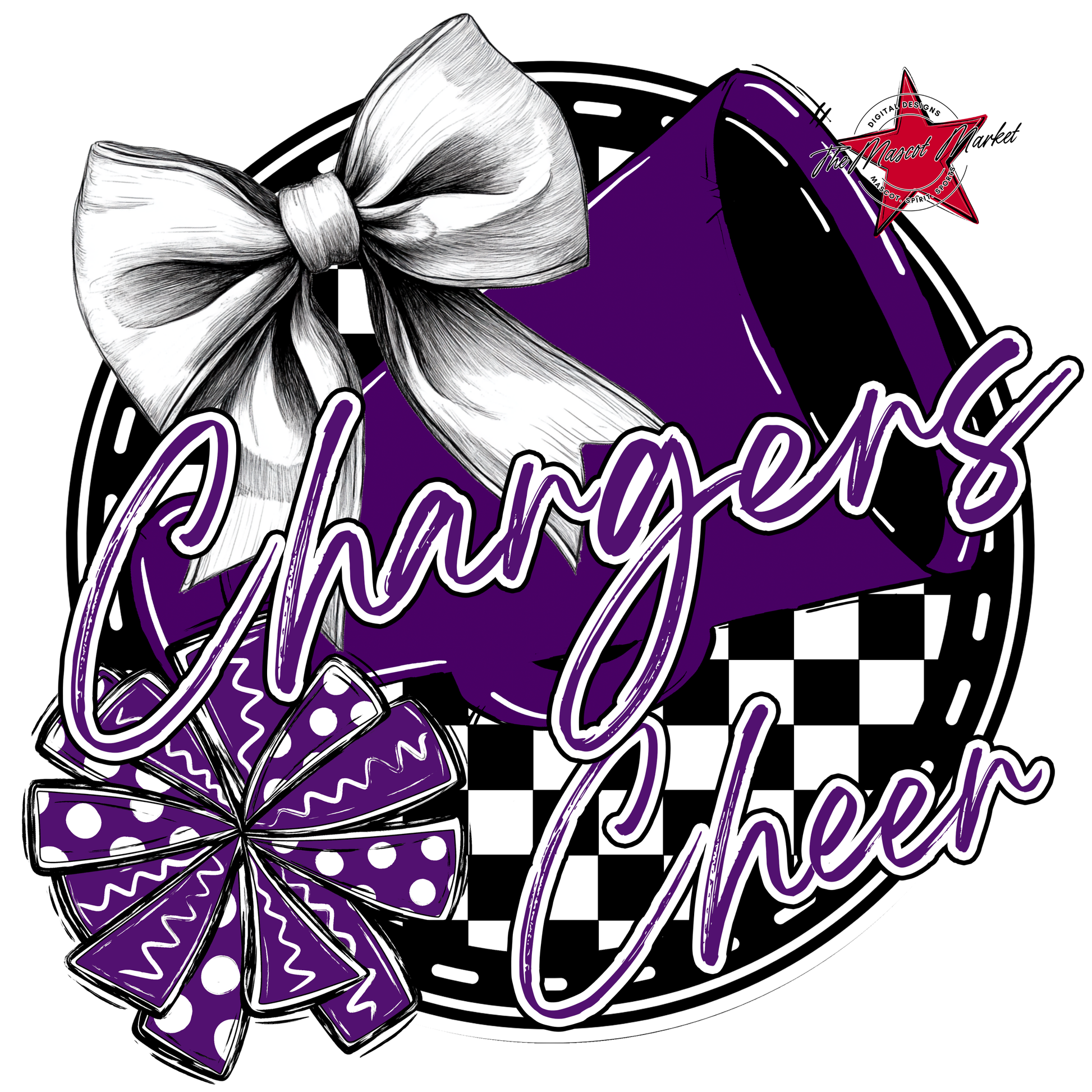 Chargers Circle Cheer Design-Purple