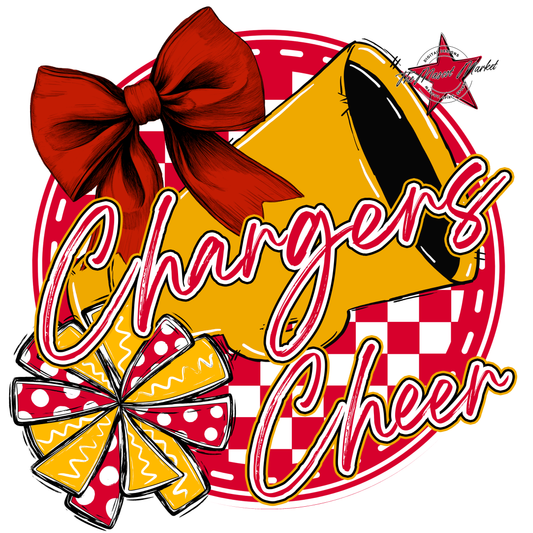 Chargers Circle Cheer Design-Red-Yellow