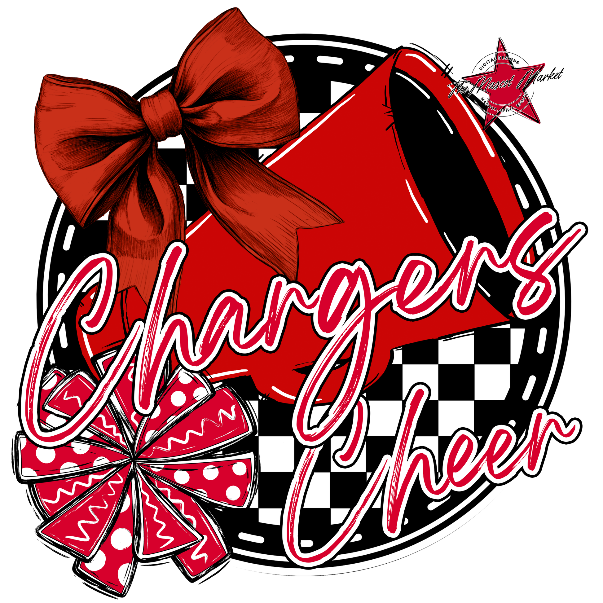 Chargers Circle Cheer Design-Red