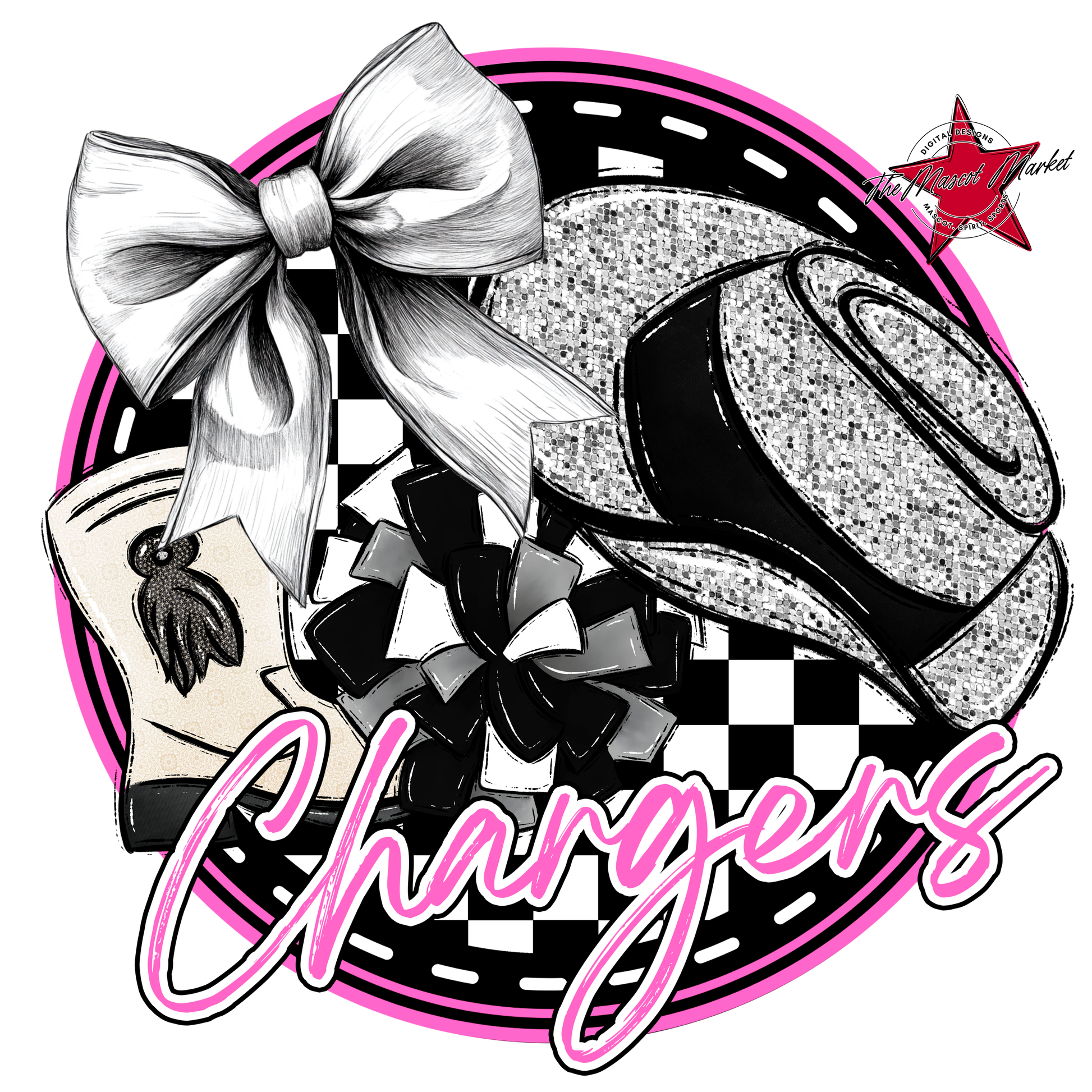 Chargers Circle Drillteam Design-Baby Pink